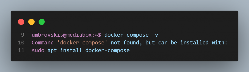 Command 'docker-compose' not found
